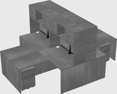 Quad l-shaped office desks