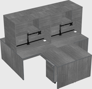 Quad l-shaped office desks