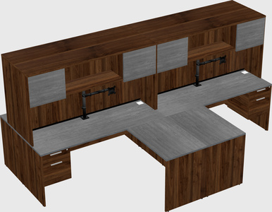 Quad l-shaped office desks