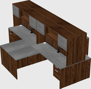 Quad l-shaped office desks