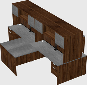 Quad l-shaped office desks