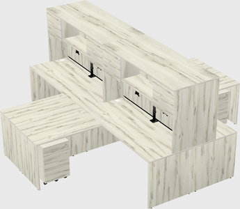 Quad l-shaped office desks