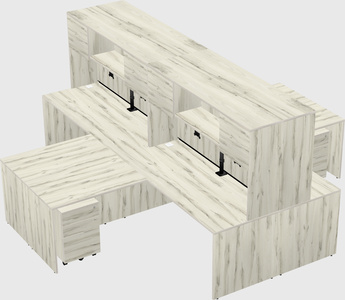 Quad l-shaped office desks