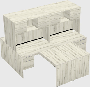 Quad l-shaped office desks