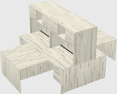 Quad l-shaped office desks