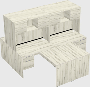 Quad l-shaped office desks