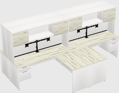 Quad l-shaped office desks