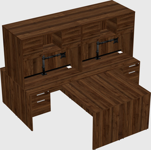 Quad l-shaped office desks