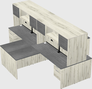 Quad l-shaped office desks
