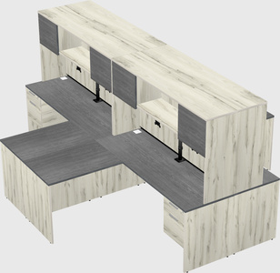 Quad l-shaped office desks