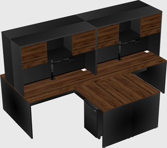 Quad l-shaped office desks