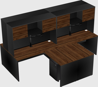Quad l-shaped office desks