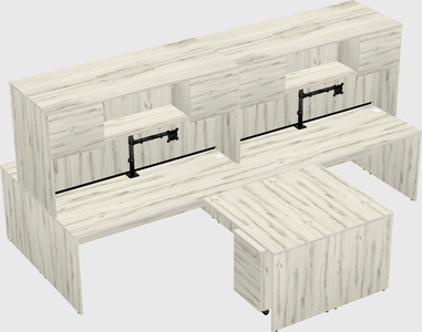 Quad l-shaped office desks