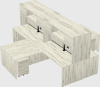 Quad l-shaped office desks