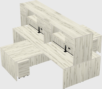 Quad l-shaped office desks
