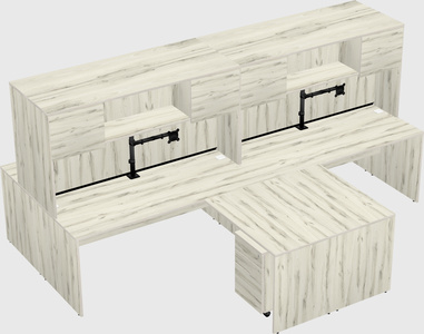 Quad l-shaped office desks