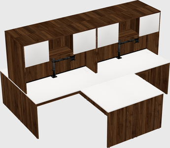 Quad l-shaped office desks