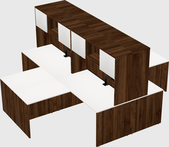 Quad l-shaped office desks