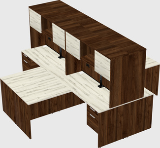 Quad l-shaped office desks