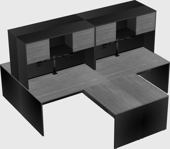 Quad l-shaped office desks