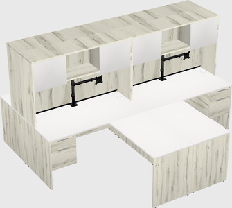 Quad l-shaped office desks
