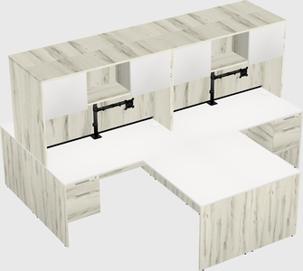 Quad l-shaped office desks