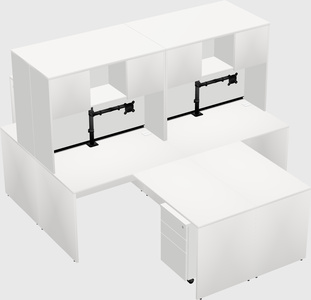 Quad l-shaped office desks
