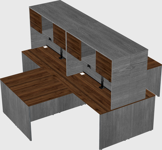 Quad l-shaped office desks