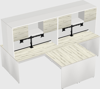 Quad l-shaped office desks