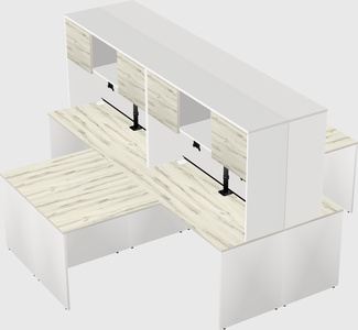Quad l-shaped office desks