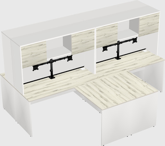 Quad l-shaped office desks
