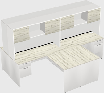 Quad l-shaped office desks