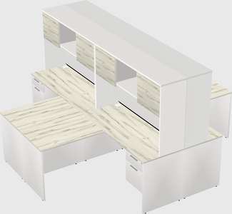 Quad l-shaped office desks