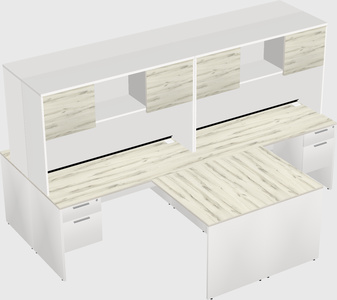 Quad l-shaped office desks