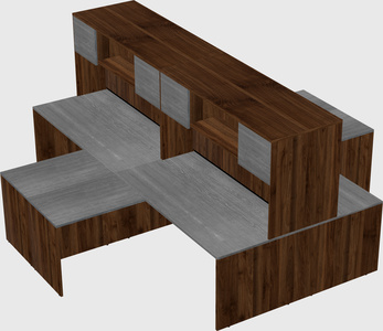 Quad l-shaped office desks