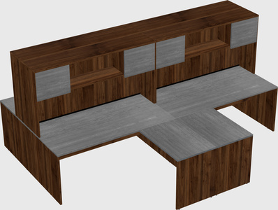 Quad l-shaped office desks