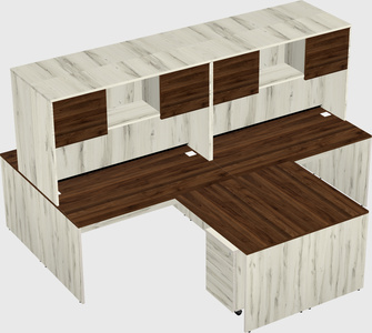 Quad l-shaped office desks