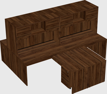 Quad l-shaped office desks
