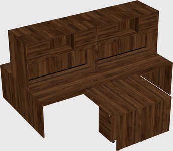 Quad l-shaped office desks
