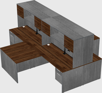 Quad l-shaped office desks