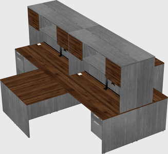 Quad l-shaped office desks