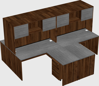 Quad l-shaped office desks