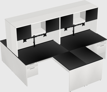 Quad l-shaped office desks
