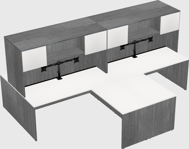 Quad l-shaped office desks