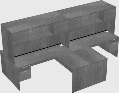 Quad l-shaped office desks