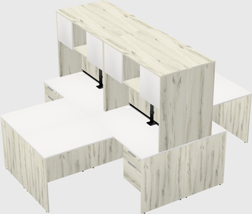 Quad l-shaped office desks