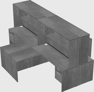 Quad l-shaped office desks