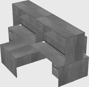 Quad l-shaped office desks