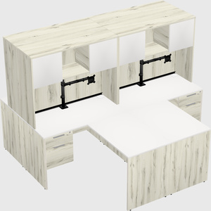 Quad l-shaped office desks