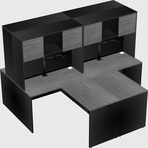 Quad l-shaped office desks